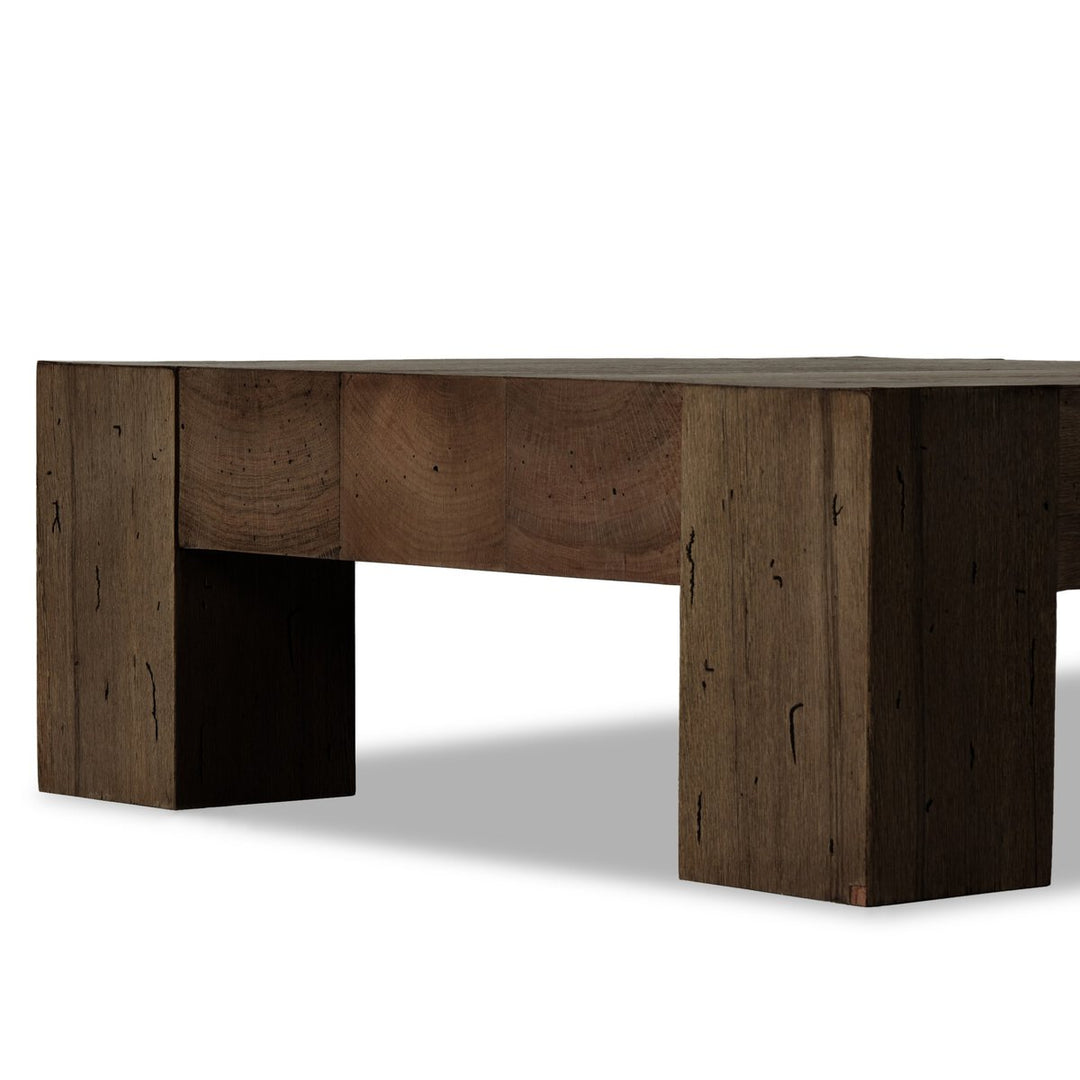 Abaso Small Square Coffee Table - Rustic Ebony Wormwood Oak