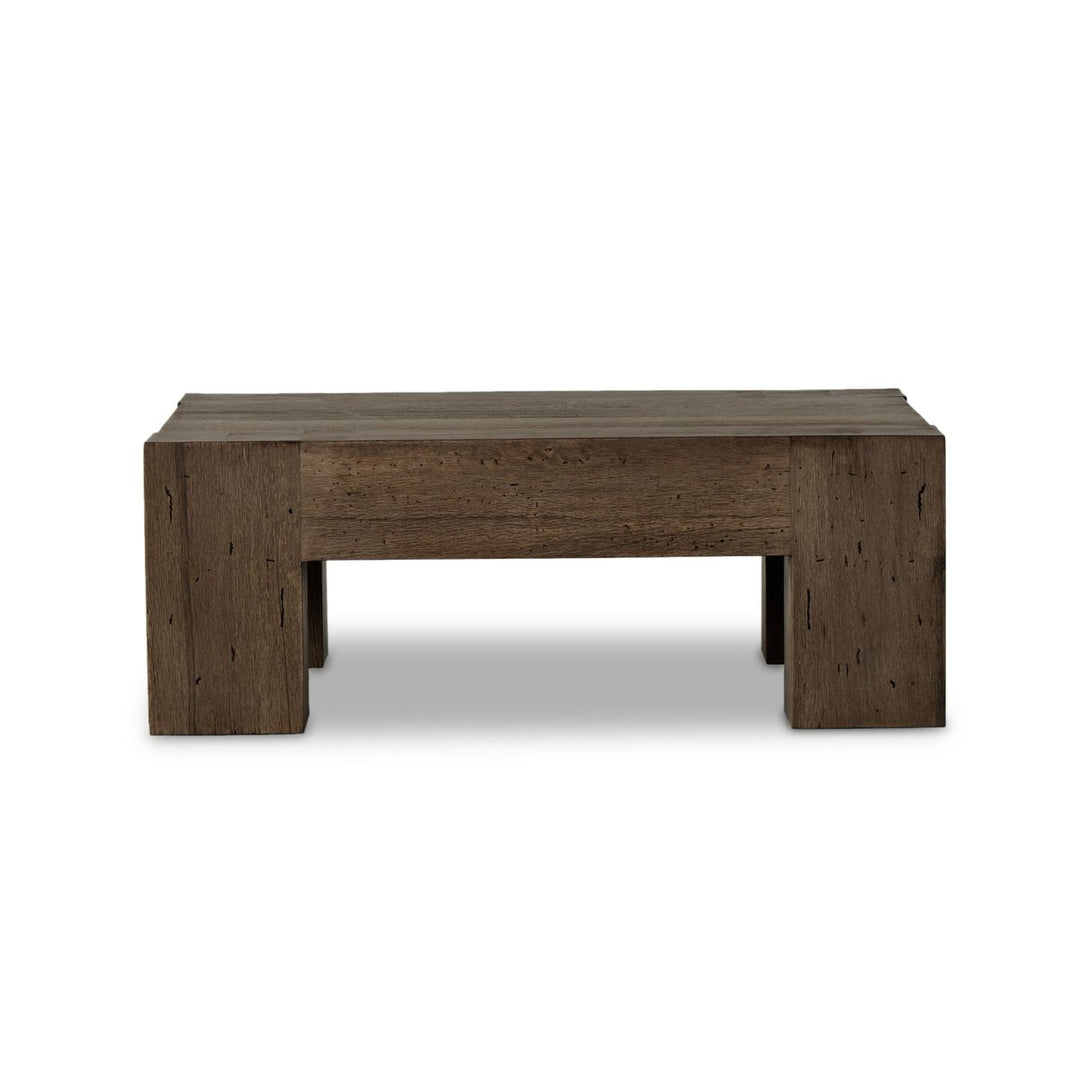 Abaso Small Square Coffee Table - Rustic Ebony Wormwood Oak