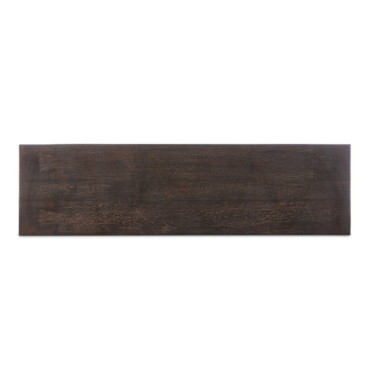 Langley Accent Bench - Ebony Rustic Wormwood Oak