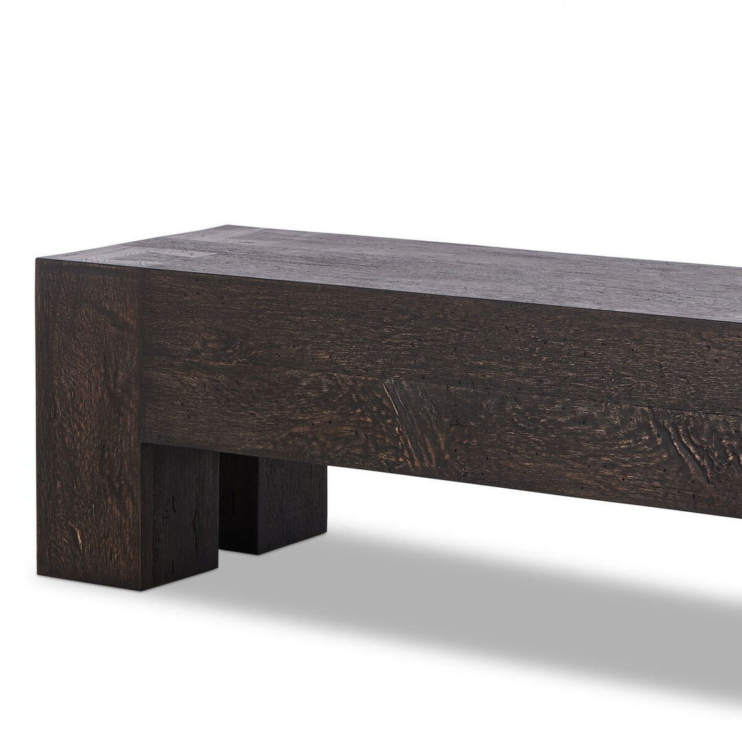 Langley Accent Bench - Ebony Rustic Wormwood Oak