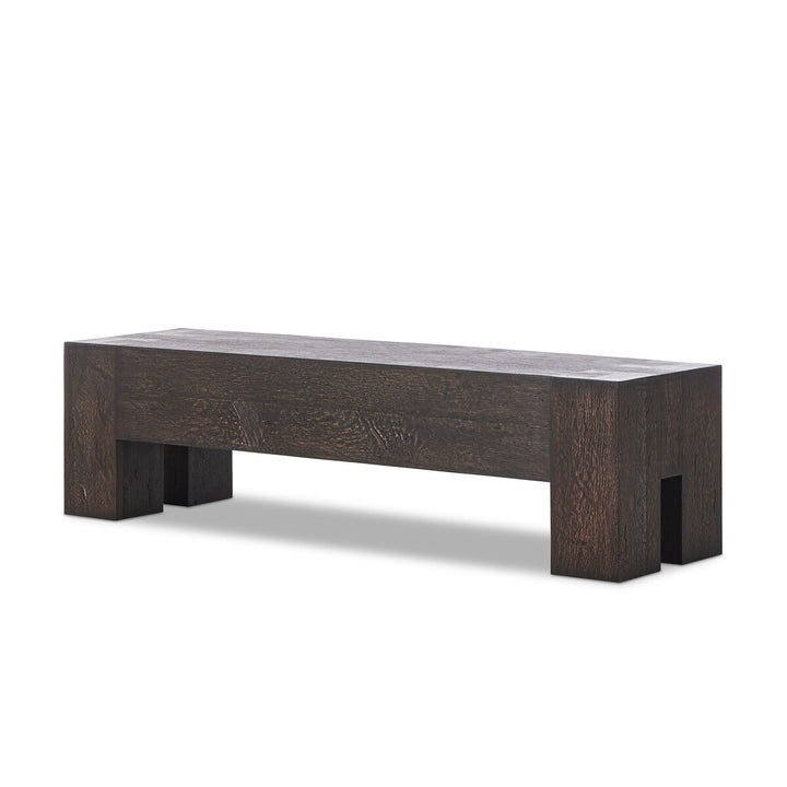 Langley Accent Bench - Ebony Rustic Wormwood Oak