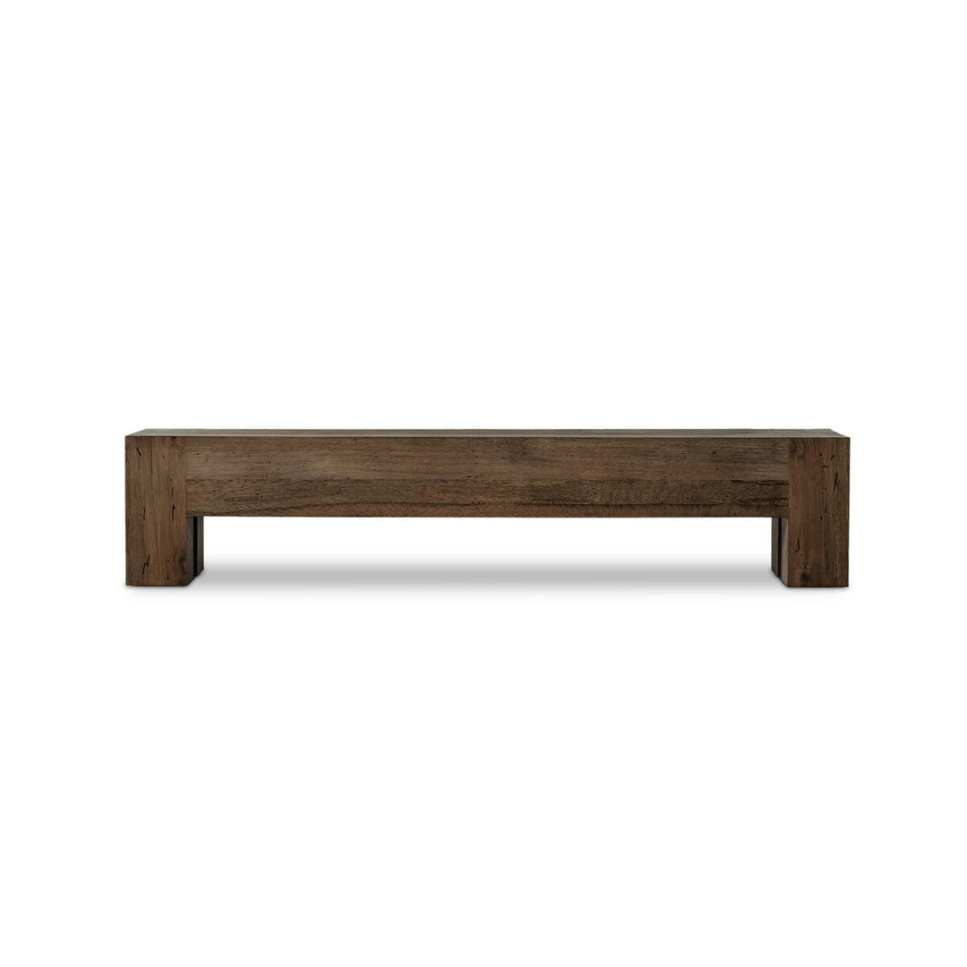 Langley Large Accent Bench - Ebony Rustic Wormwood Oak