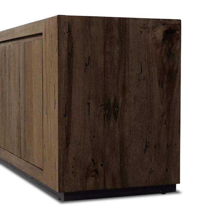 Langley Media Console - Ebony Rustic Wormwood Oak