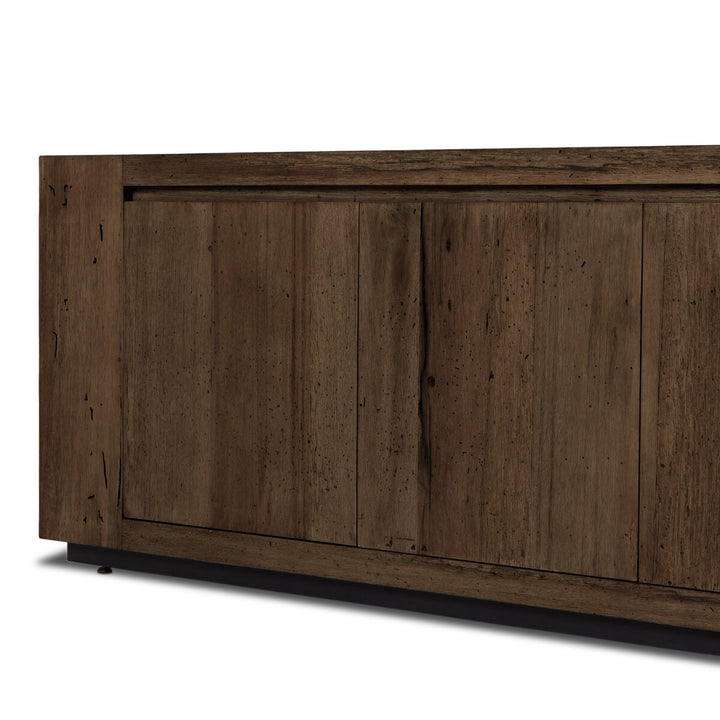 Langley Media Console - Ebony Rustic Wormwood Oak