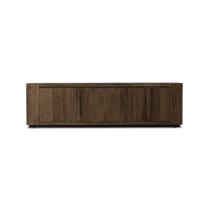 Langley Media Console - Ebony Rustic Wormwood Oak