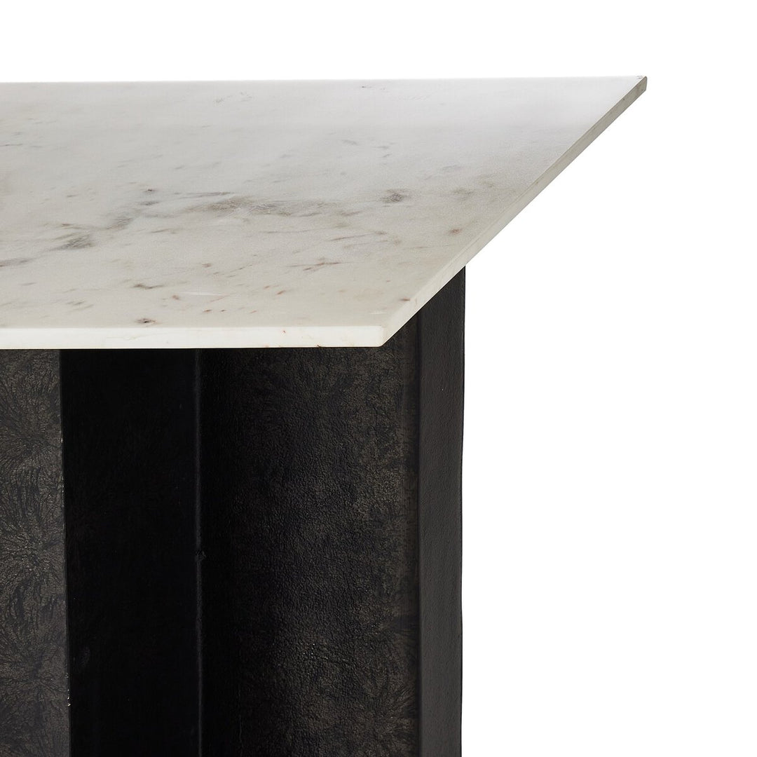 Darrell Large Console Table - Polished White Marble