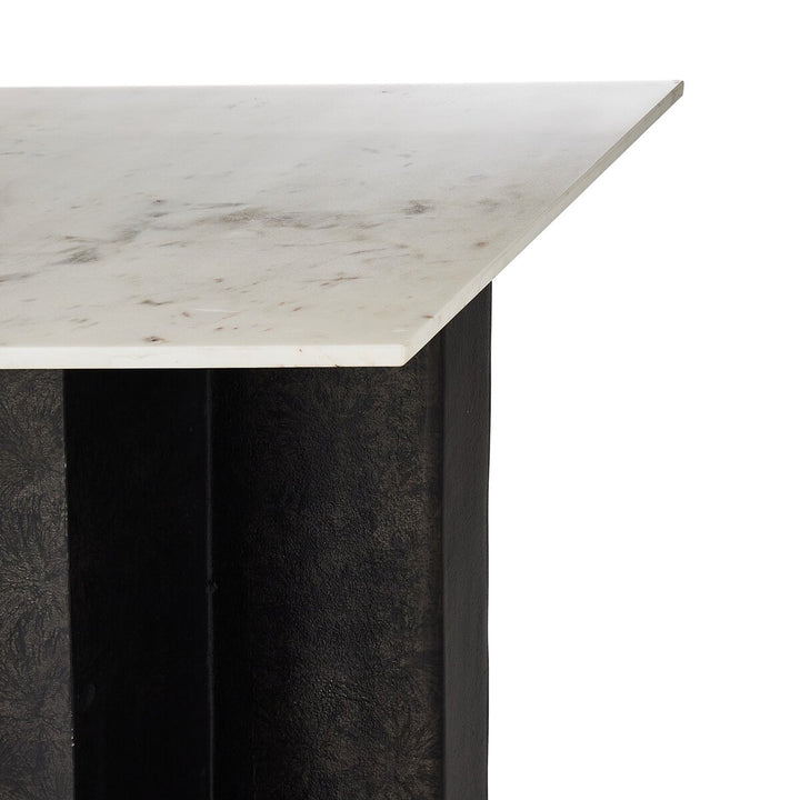 Darrell Large Console Table - Polished White Marble