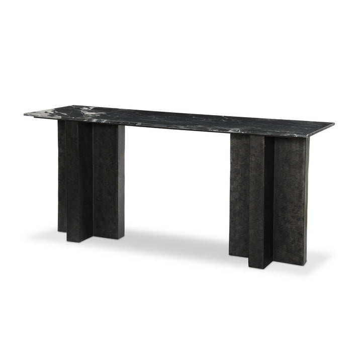 Darrell Large Console Table - Black Marble