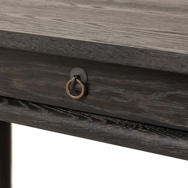 Griffith Desk: Distressed Black - Oxidized Copper - Distressed Black Oak