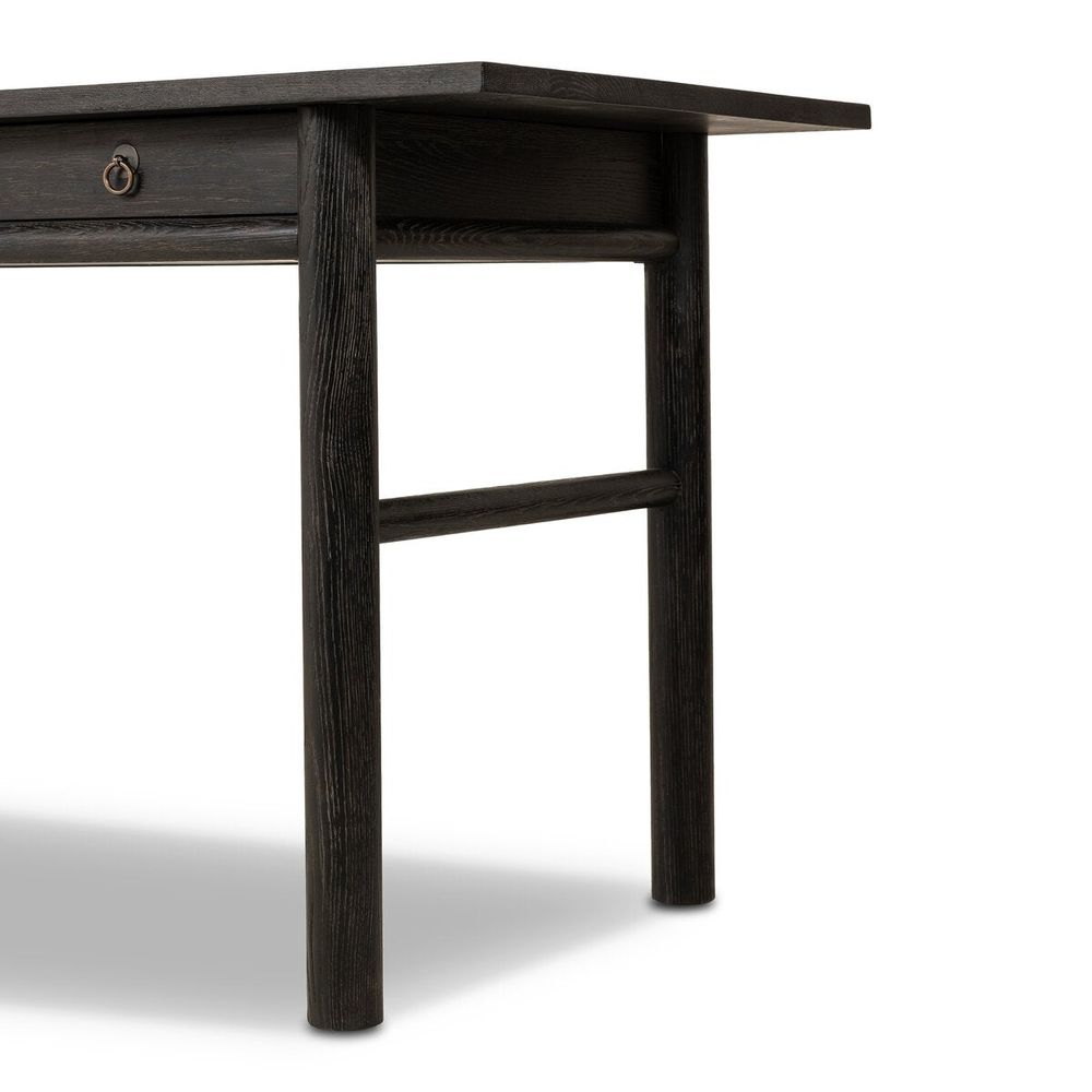 Griffith Desk: Distressed Black - Oxidized Copper - Distressed Black Oak