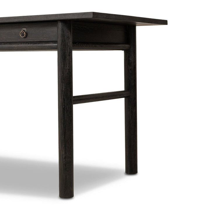 Griffith Desk: Distressed Black - Oxidized Copper - Distressed Black Oak