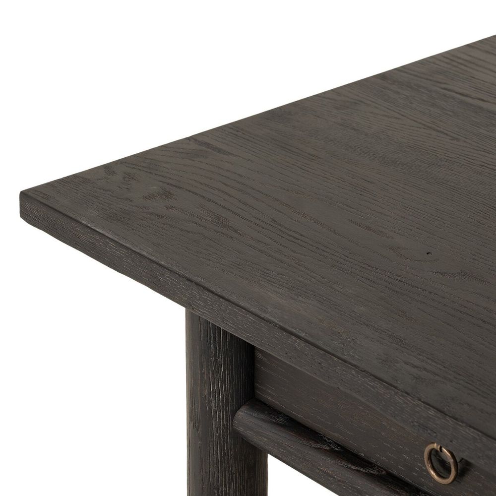 Griffith Desk: Distressed Black - Oxidized Copper - Distressed Black Oak