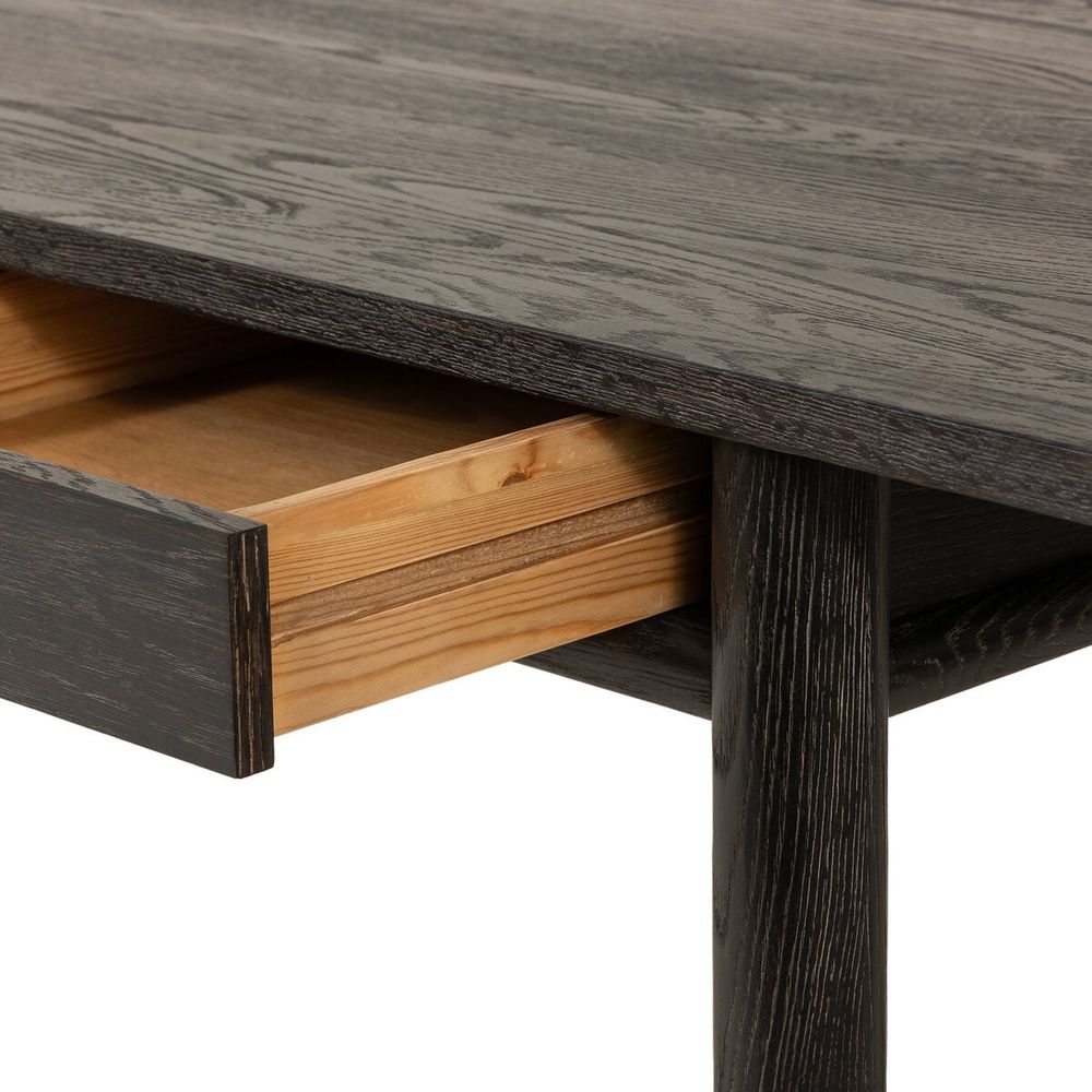Griffith Desk: Distressed Black - Oxidized Copper - Distressed Black Oak