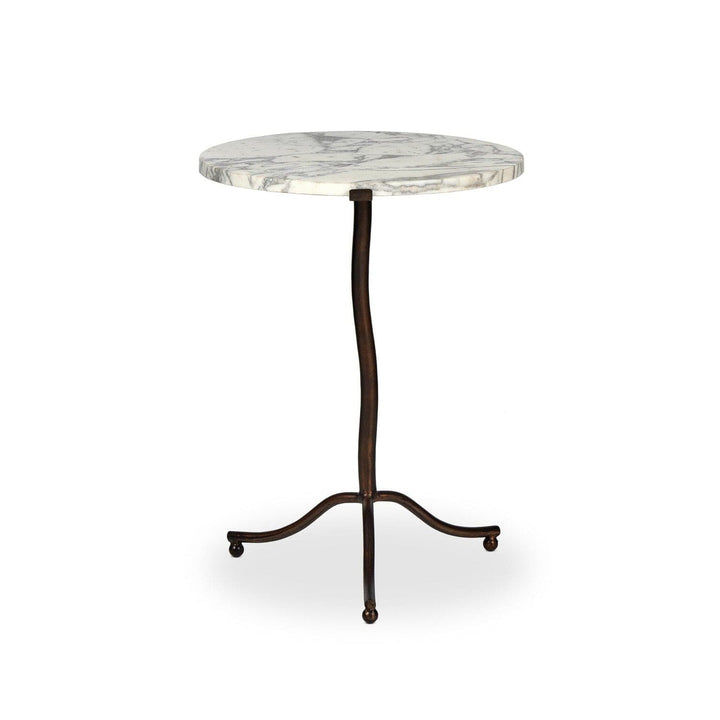 Amelia End Table - Veined White Marble