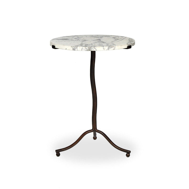 Amelia End Table - Veined White Marble