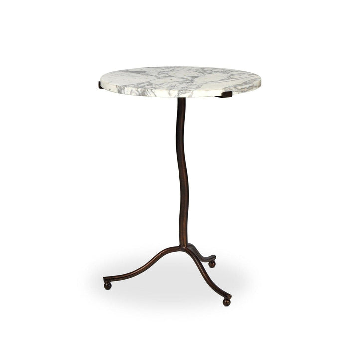 Amelia End Table - Veined White Marble