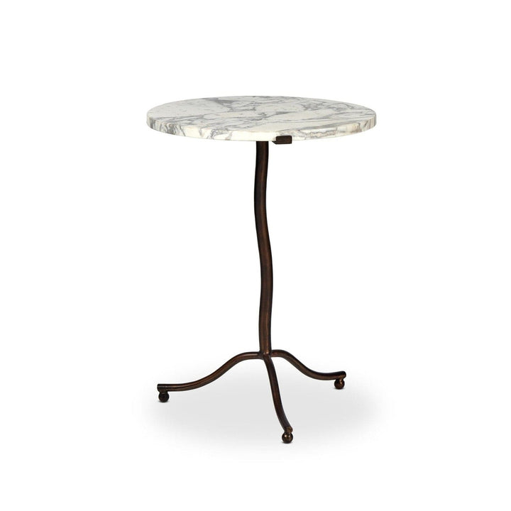 Amelia End Table - Veined White Marble