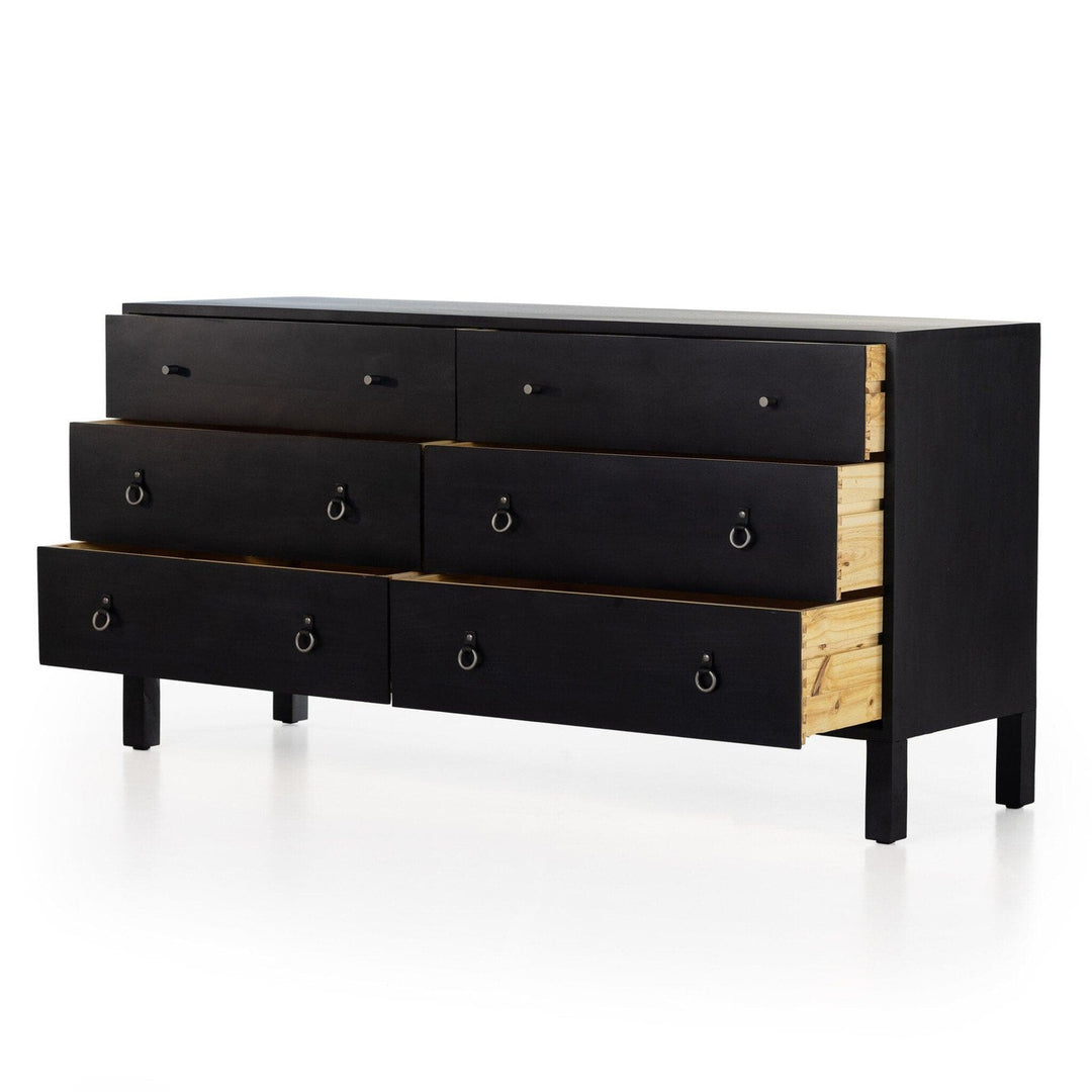 Calloway 6 Drawer Dresser - Black Wash Poplar