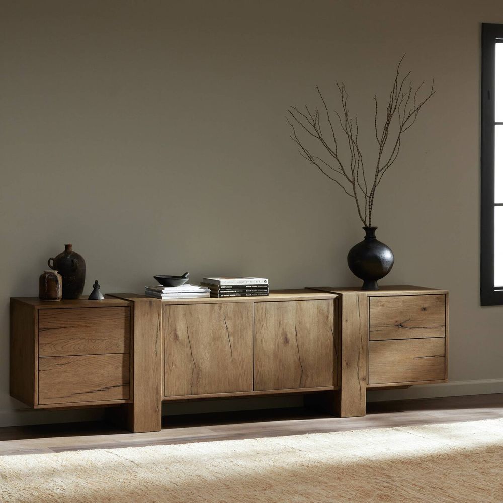 TV Stands & Media Consoles Evren Media Console - Rustic Amber Oak