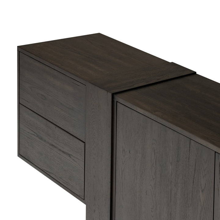 Sawyer Media Console - Smoked Black Veneer