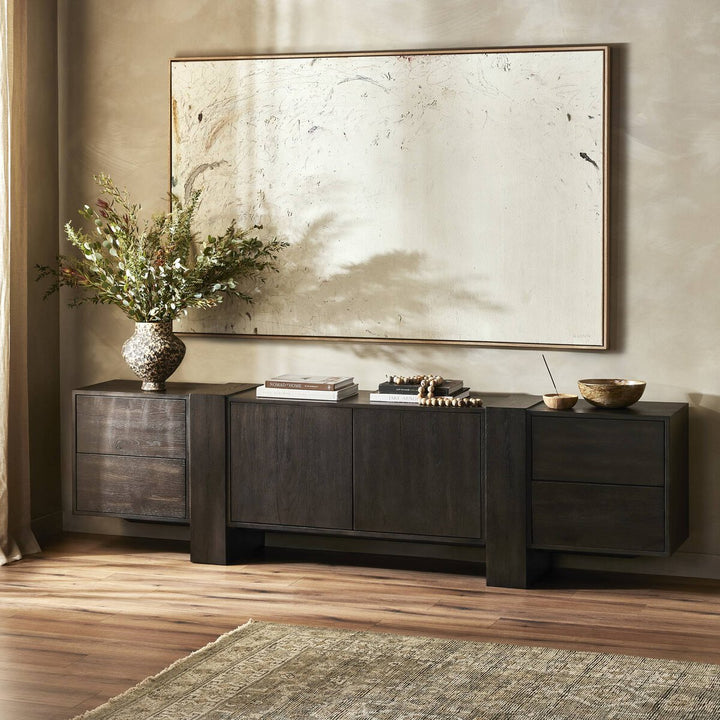 Sawyer Media Console - Smoked Black Veneer