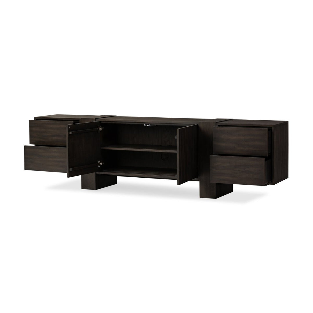 Sawyer Media Console - Smoked Black Veneer