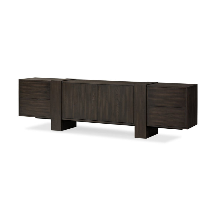 Sawyer Media Console - Smoked Black Veneer