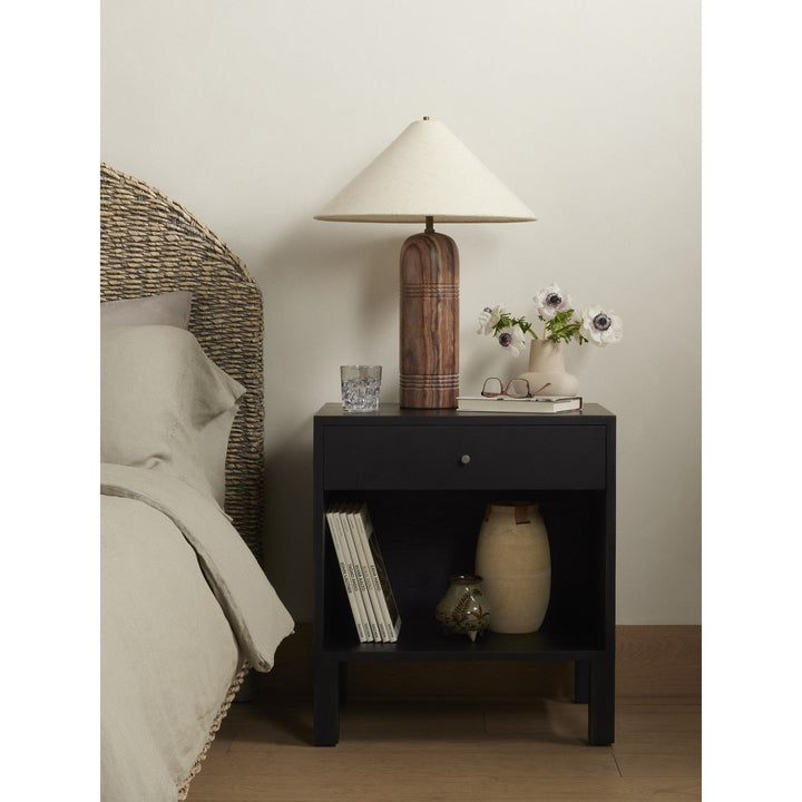 Calloway Nightstand - Black Wash Poplar