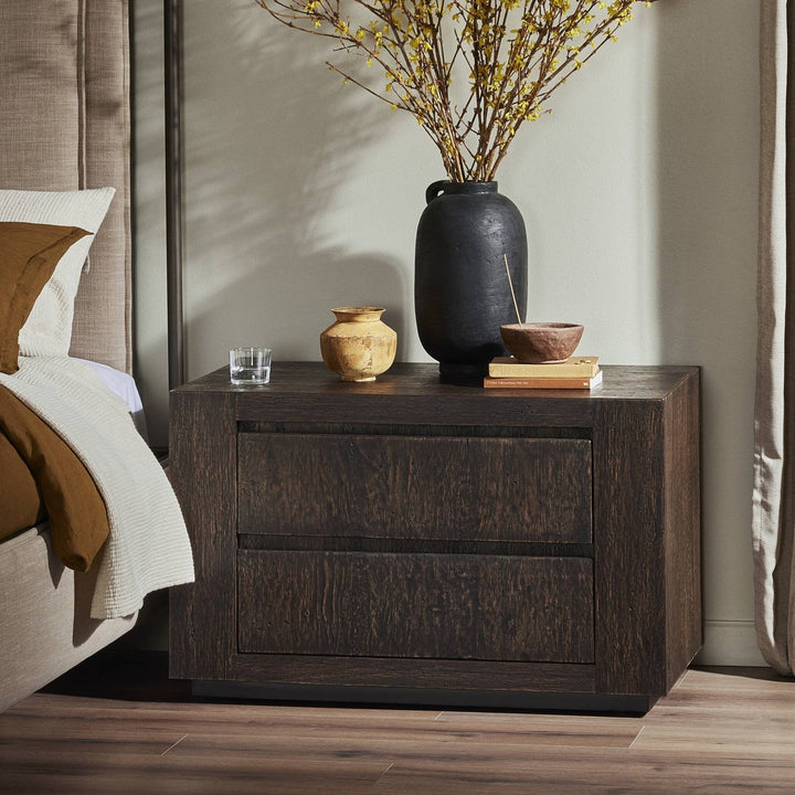 Weston Nightstand - Ebony Rustic Wormwood Oak