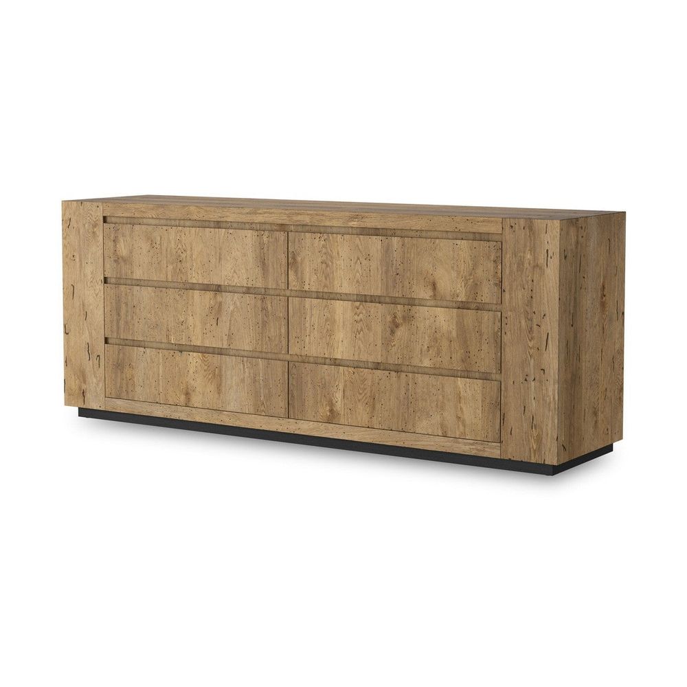 Four Hands Abaso 6-Drawer Dresser - Rustic Wormwood Oak Four Hands Abaso 6-Drawer Dresser - Rustic Wormwood Oak