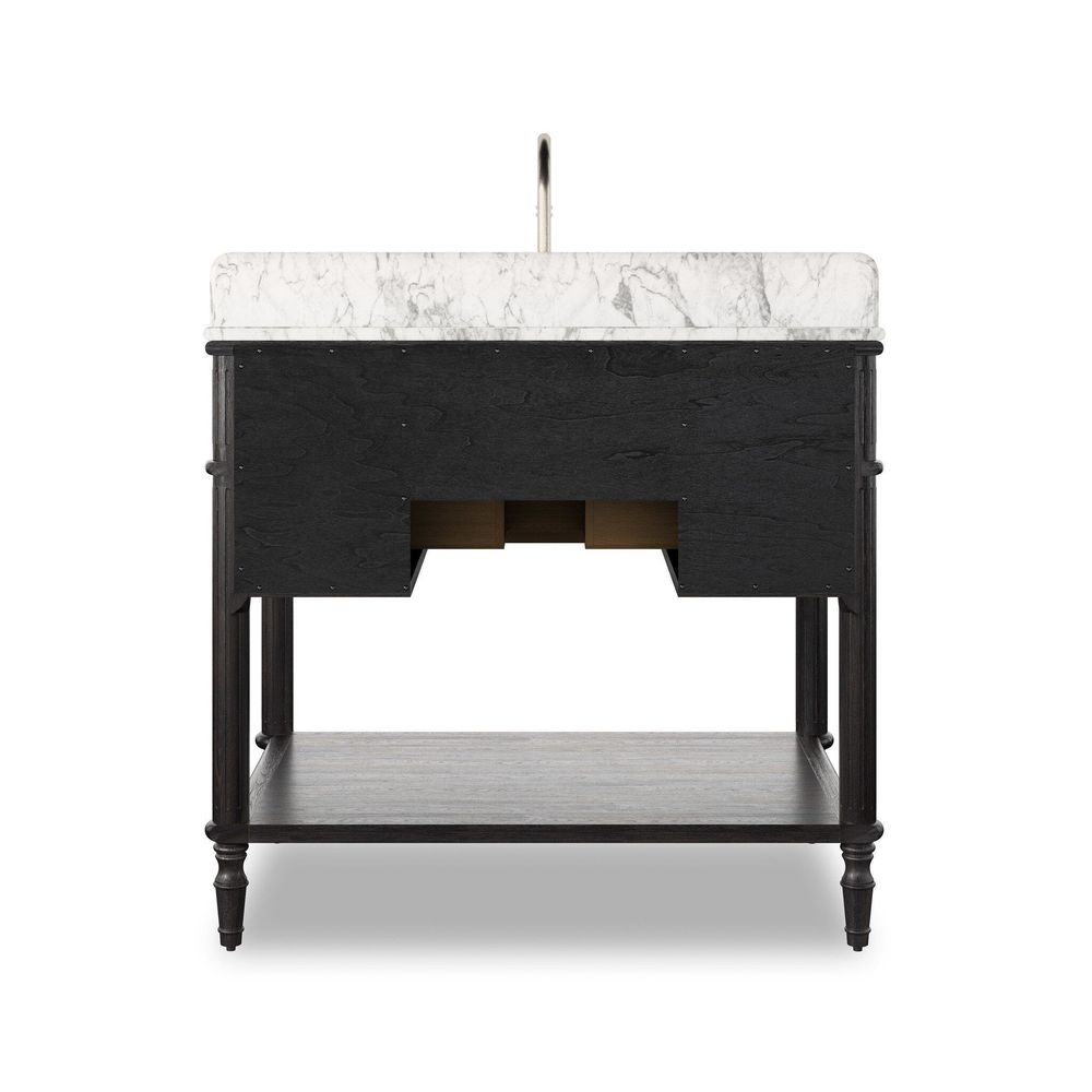Toulouse Single Vanity - Satin Black Veneer