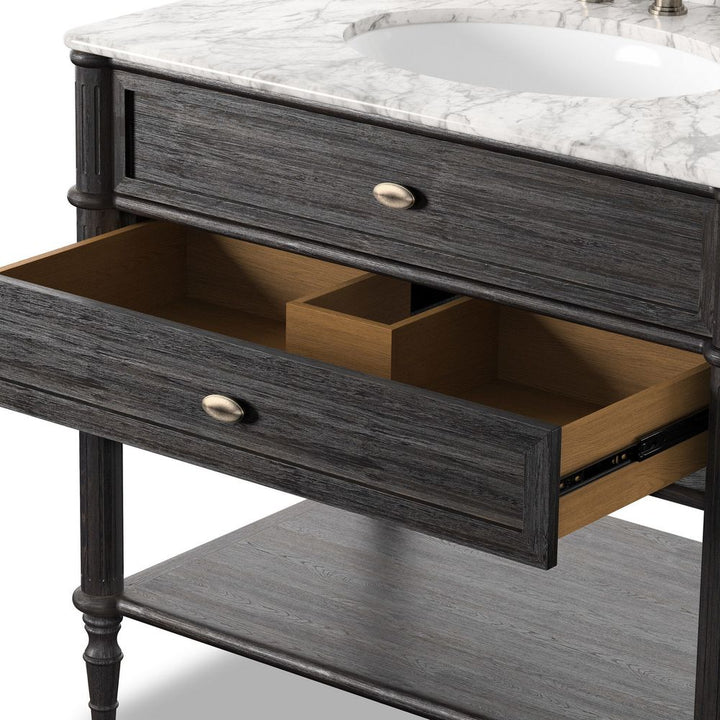 Toulouse Single Vanity - Satin Black Veneer