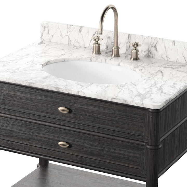 Toulouse Single Vanity - Satin Black Veneer