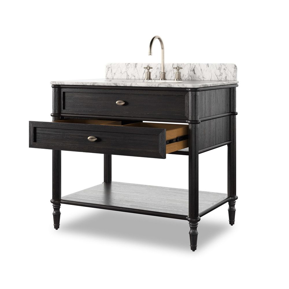Toulouse Single Vanity - Satin Black Veneer