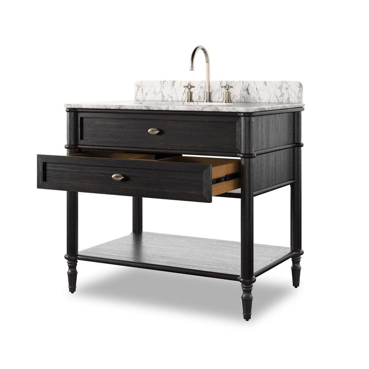 Toulouse Single Vanity - Satin Black Veneer