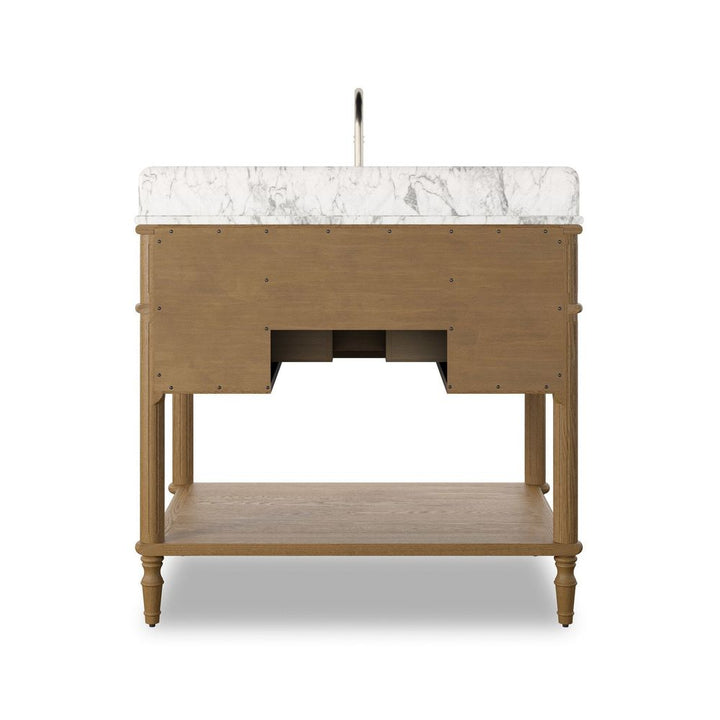 Toulouse Single Vanity - Washed Blonde Oak Veneer
