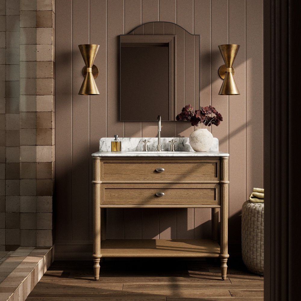 Vanities Toulouse Single Vanity - Washed Blonde Oak Veneer