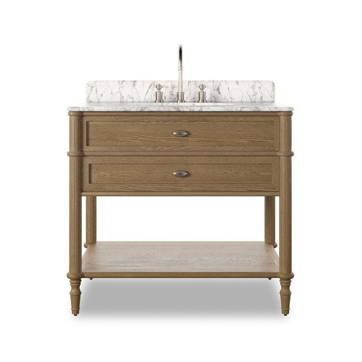 Vanities Toulouse Single Vanity - Washed Blonde Oak Veneer