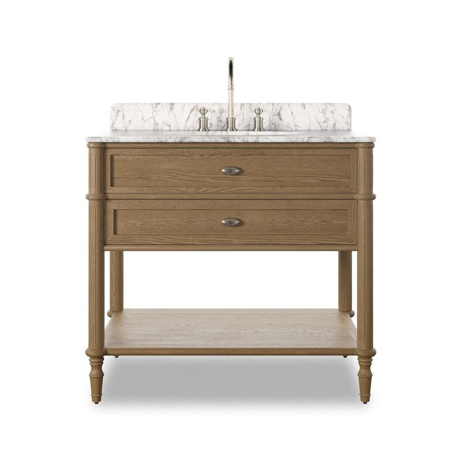 Vanities Toulouse Single Vanity - Washed Blonde Oak Veneer