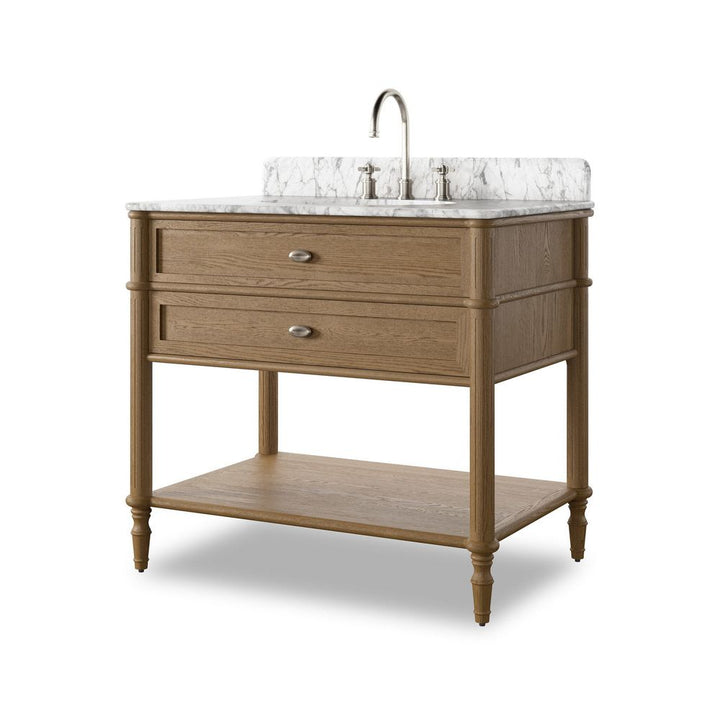 Vanities Toulouse Single Vanity - Washed Blonde Oak Veneer