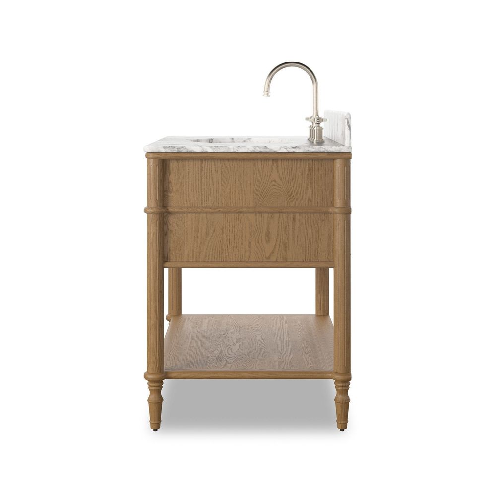 Toulouse Single Vanity - Washed Blonde Oak Veneer