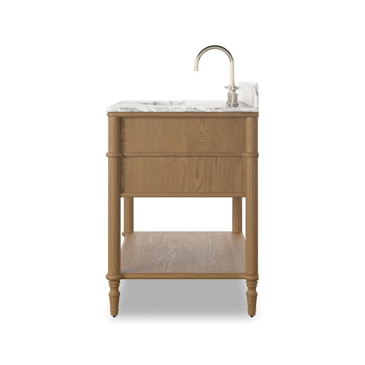 Toulouse Single Vanity - Washed Blonde Oak Veneer