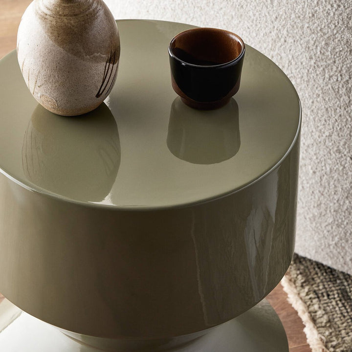 Nova End Table - Moss Lacquered Concrete