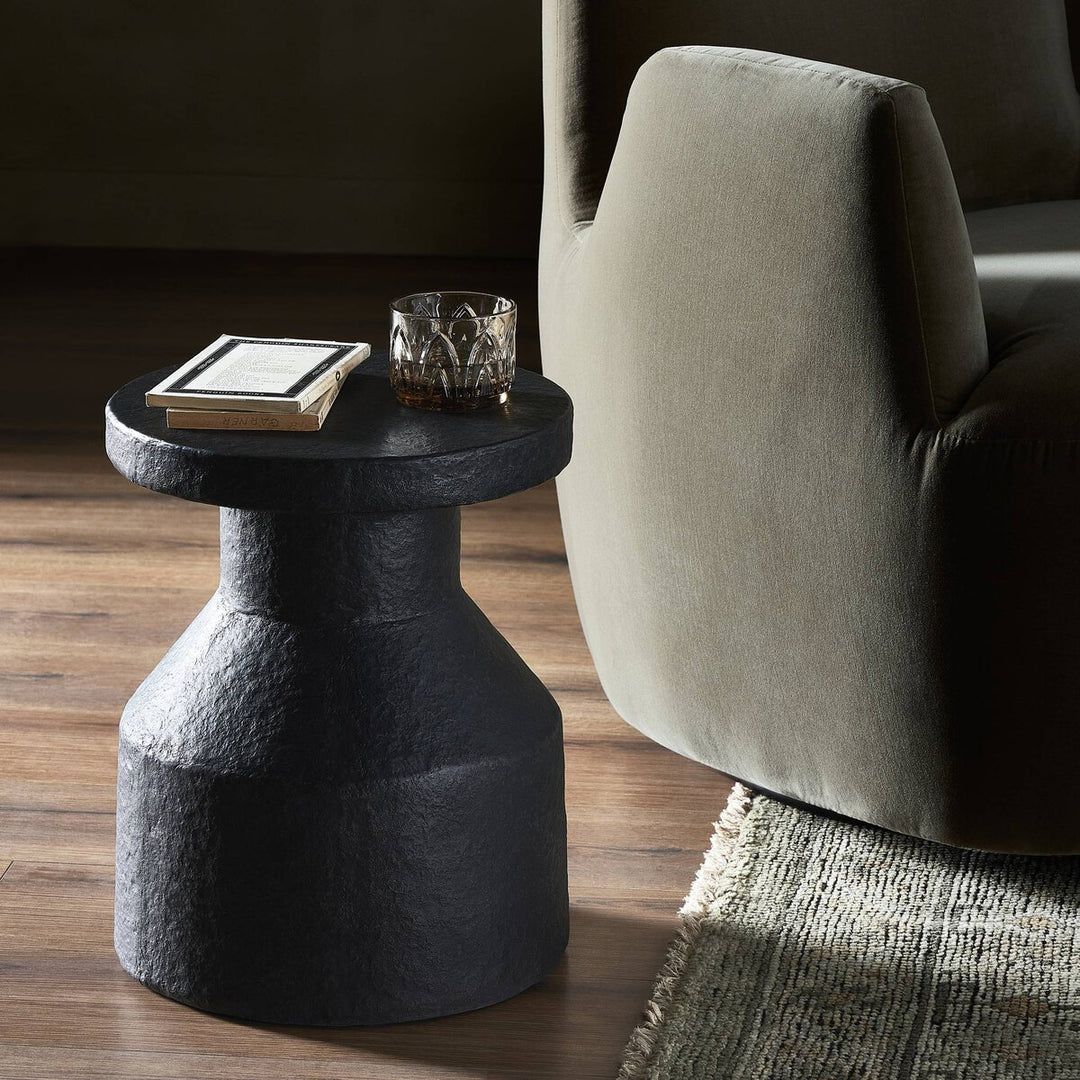 Apollo End Table - Distressed Graphite Concrete