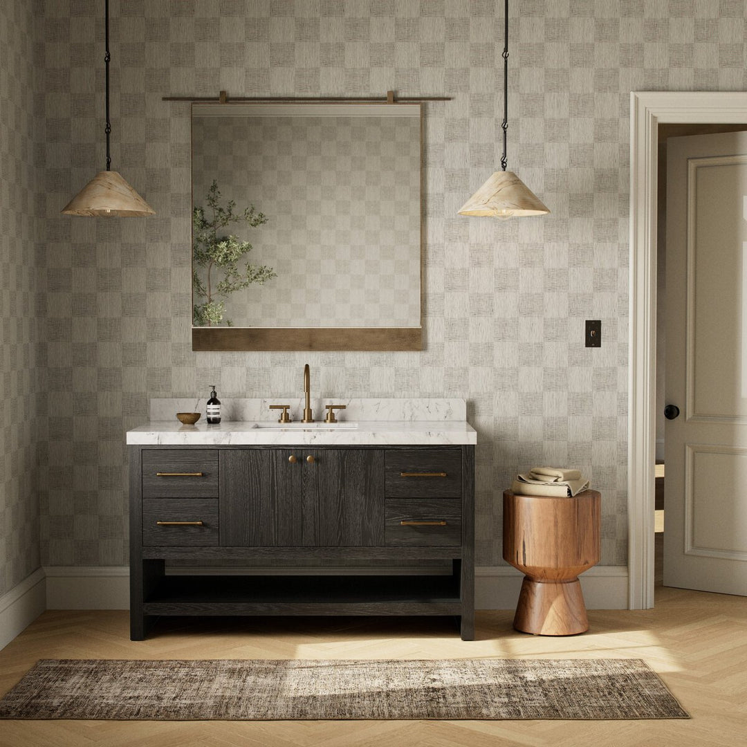 Aspen Single Wide Vanity - Black Wash Oak