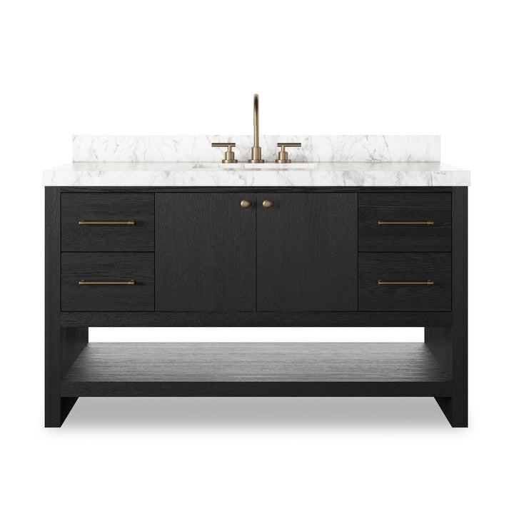 Aspen Single Wide Vanity - Black Wash Oak