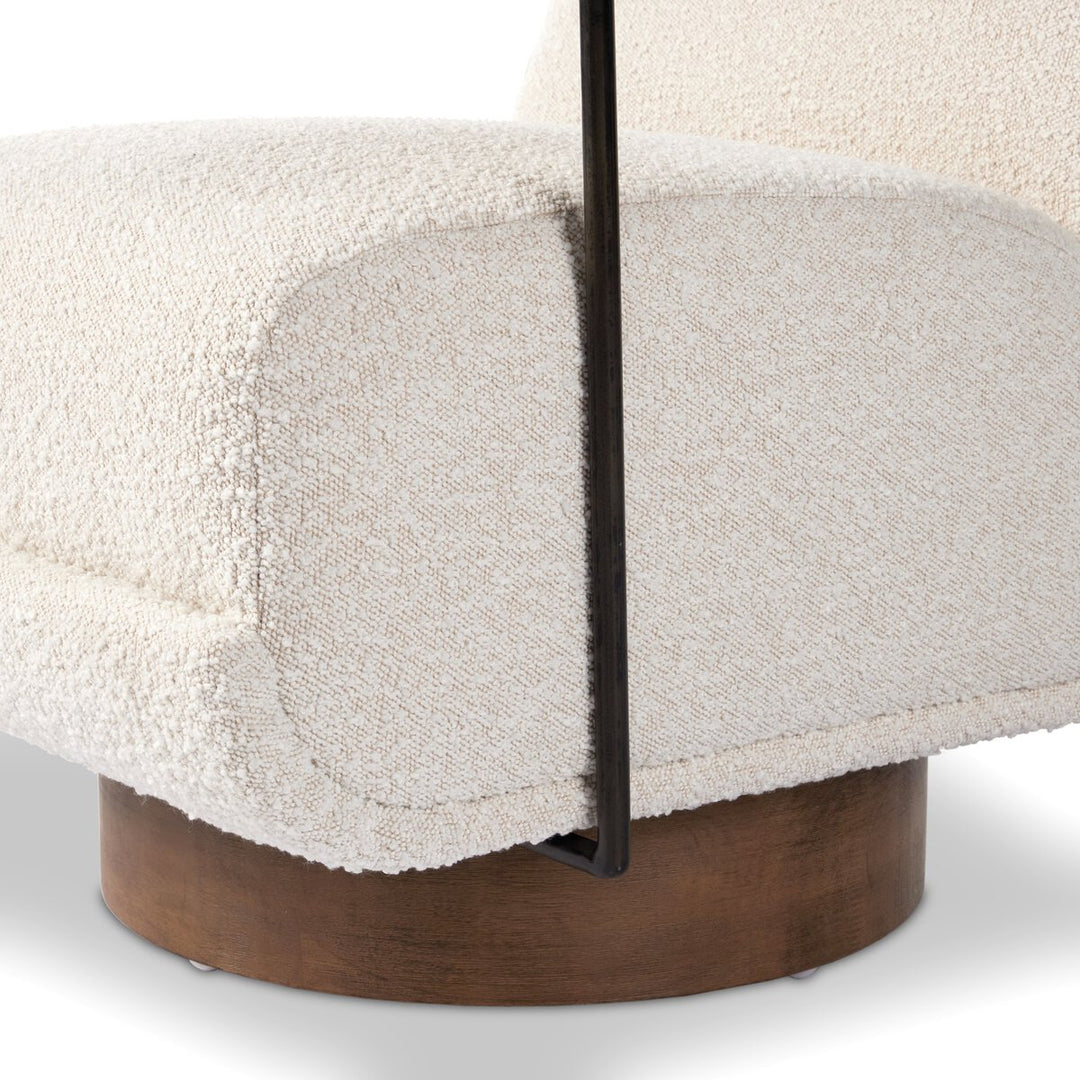 Meredith Swivel Chair + Side Table - Knoll Natural - White Marble