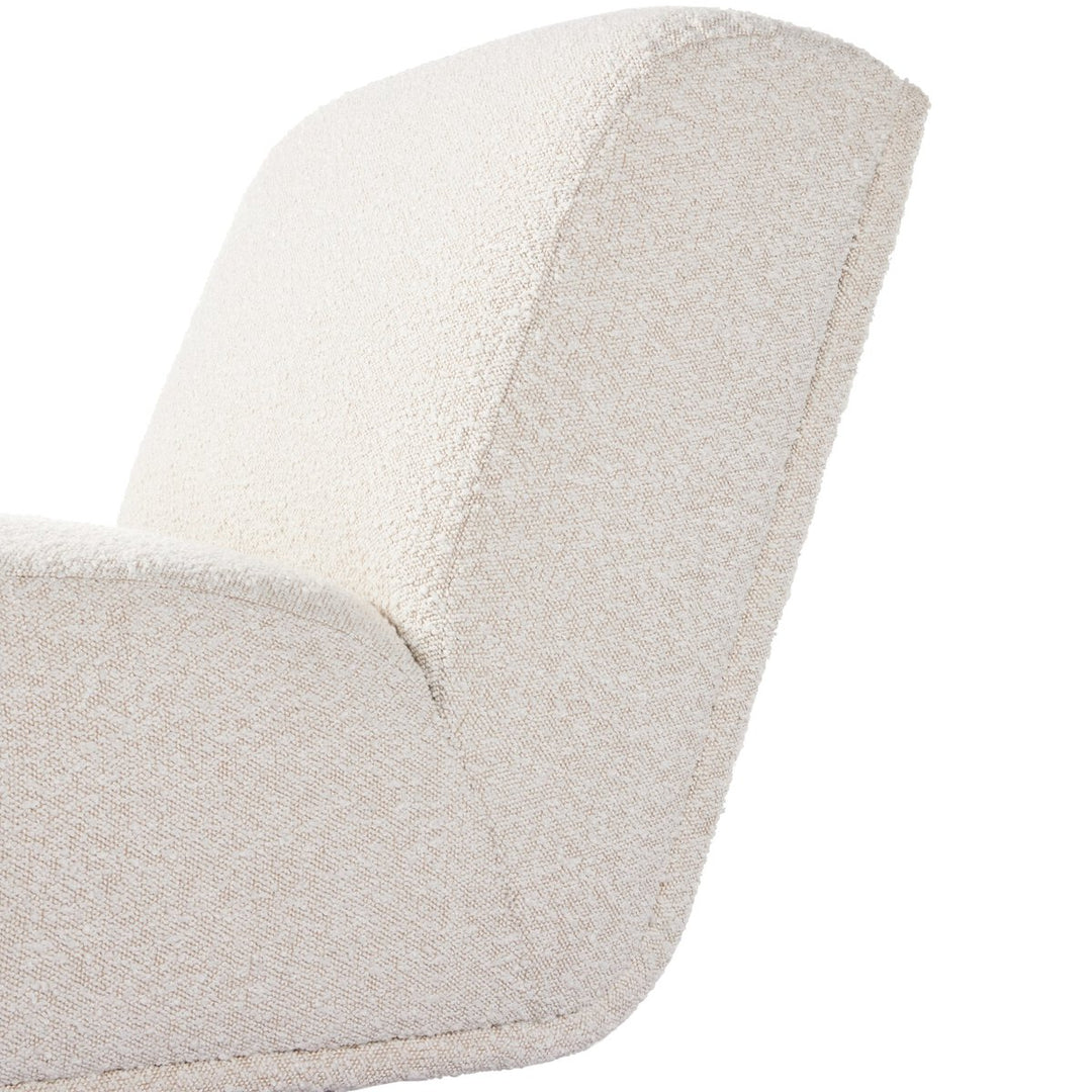 Meredith Swivel Chair + Side Table - Knoll Natural - White Marble