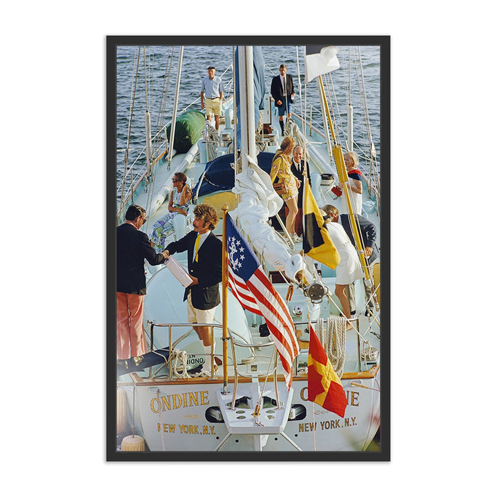 Party In Bermuda By Slim Aarons - 36"X24" - Black Maple