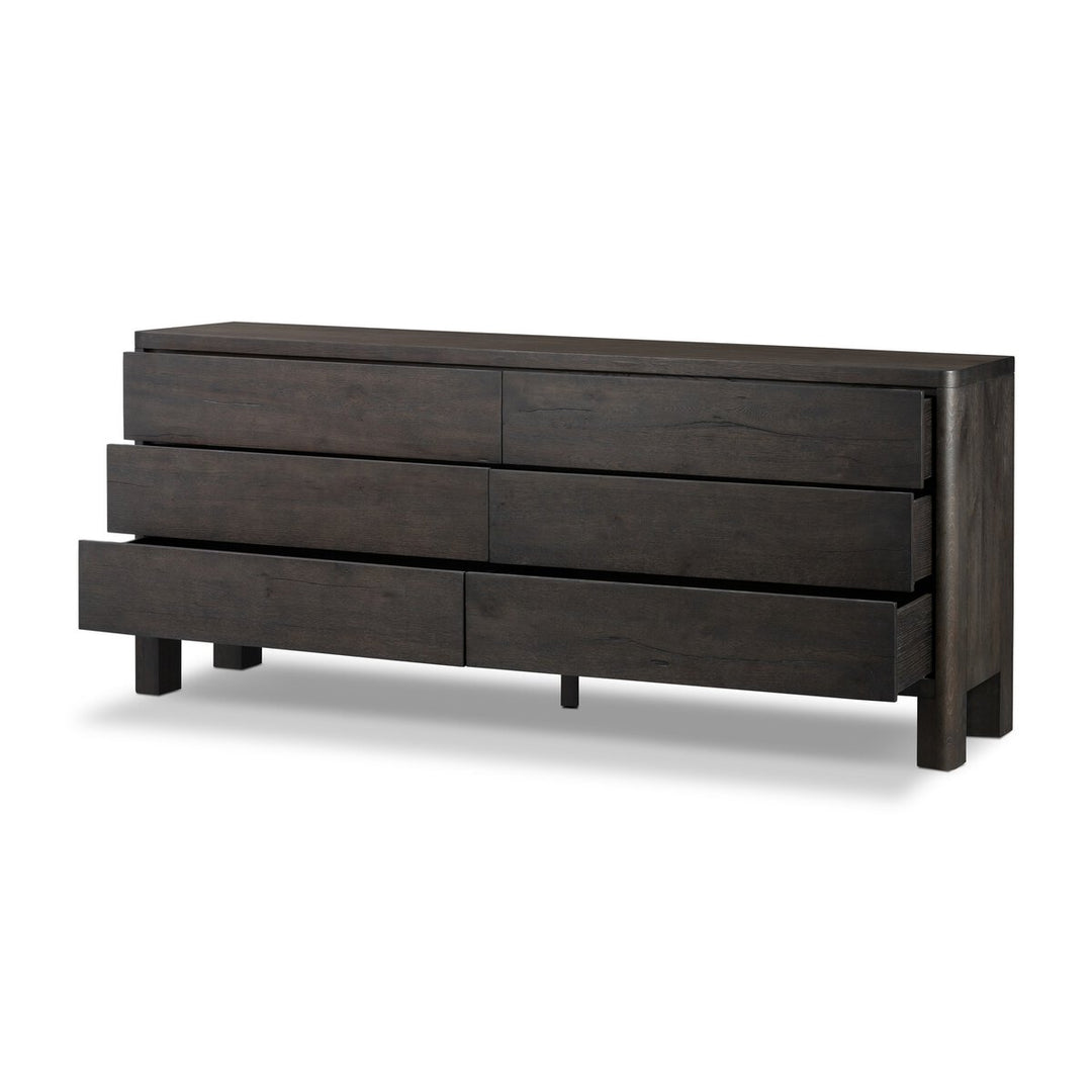 Corinne 6-Drawer Dresser - Smoke Black Oak Veneer